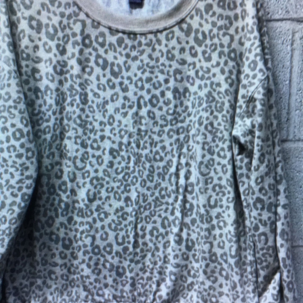 Splendid Gray Leopard Print Sweater